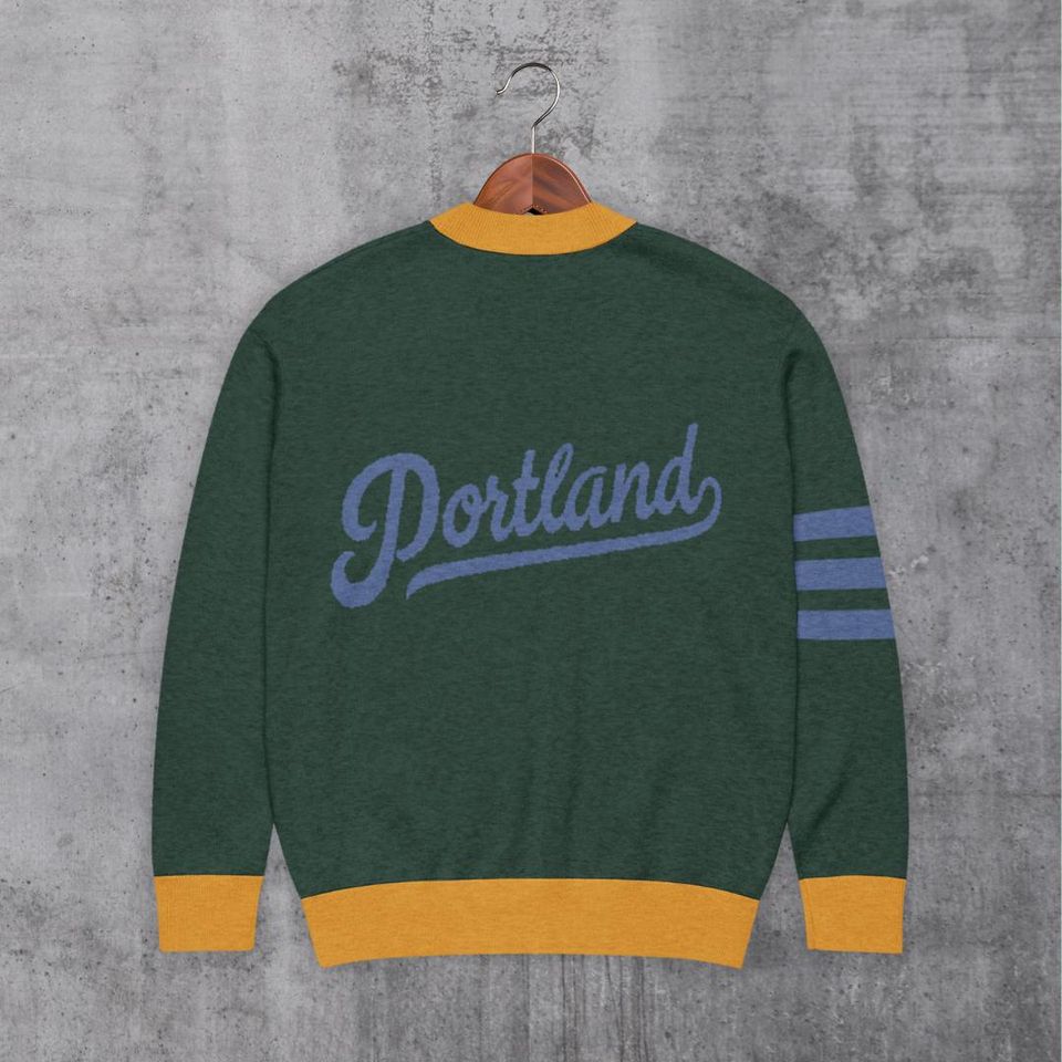 Varsity Cardigan: Portland PNW, Unisex Fit