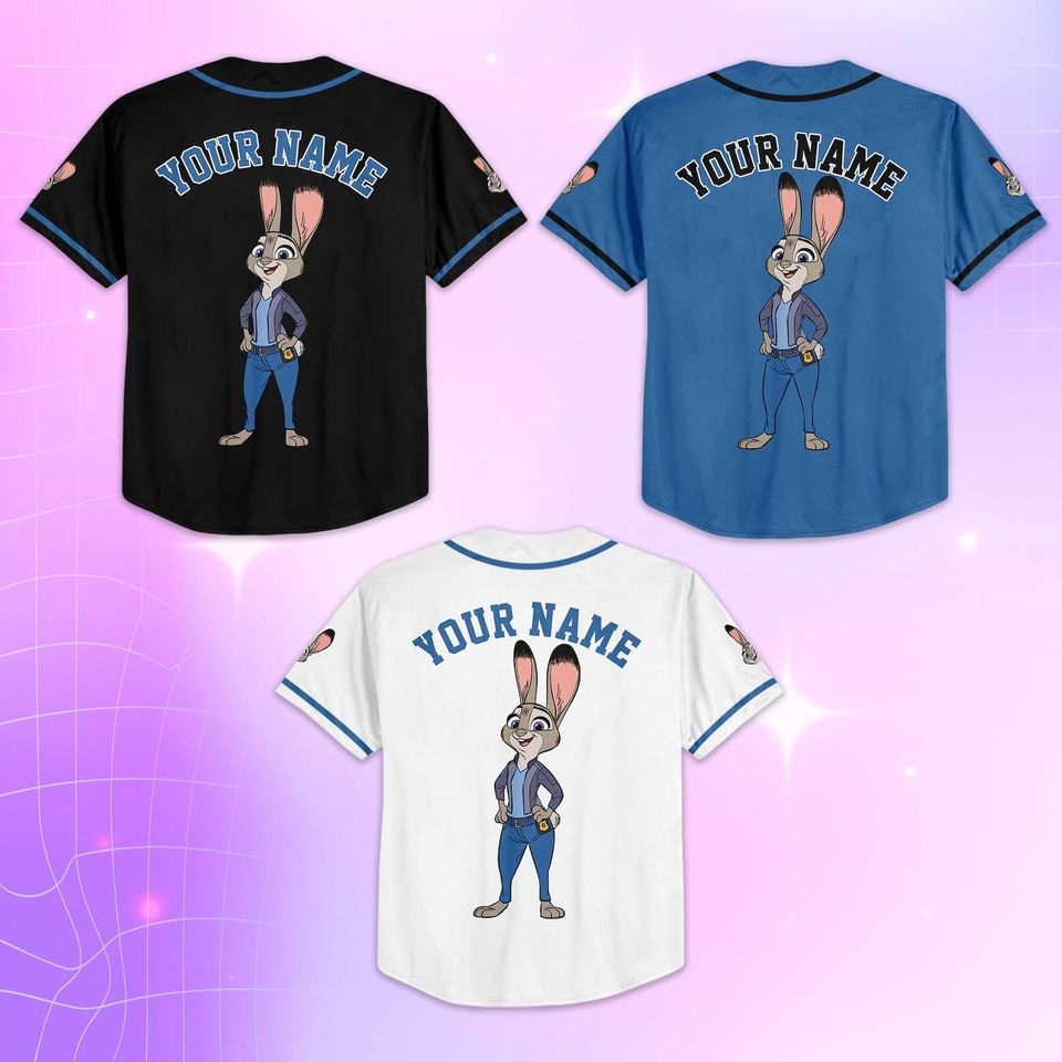 Personalized Judy Hopps Baseball Jersey, Custom Zootopia 2 Baseball Shirt