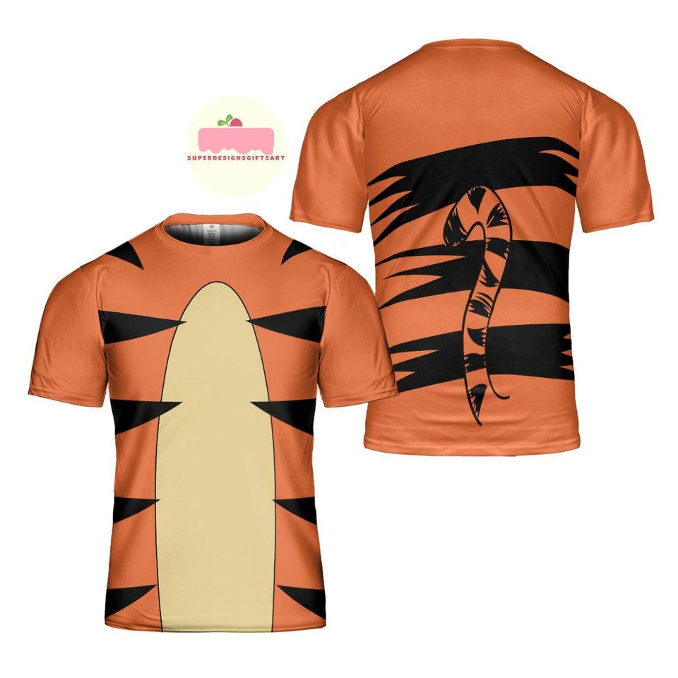 Winnie The Pooh Characters Costume Shirt, Pooh Tigger Piglet Eeyore Cosplay Costume Shirt, Pooh Halloween All Over Print Tee, Disney Cosplay