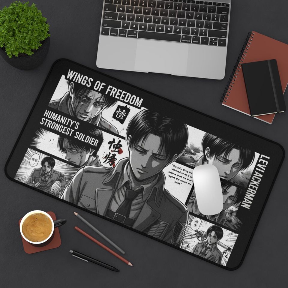 Levi Ackerman Desk Mat - Manga Art Desk Accessory