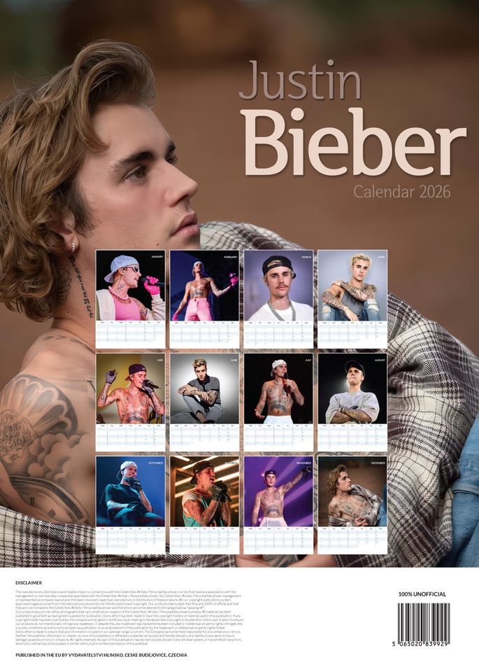 Justin Bieber 2026 Calendar