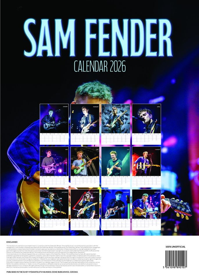 Sam Fender 2026 Calendar