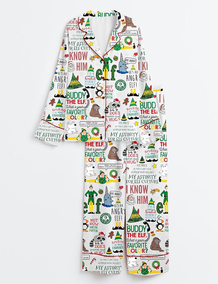 Buddy The Elf Christmas Pajama Set for Adults