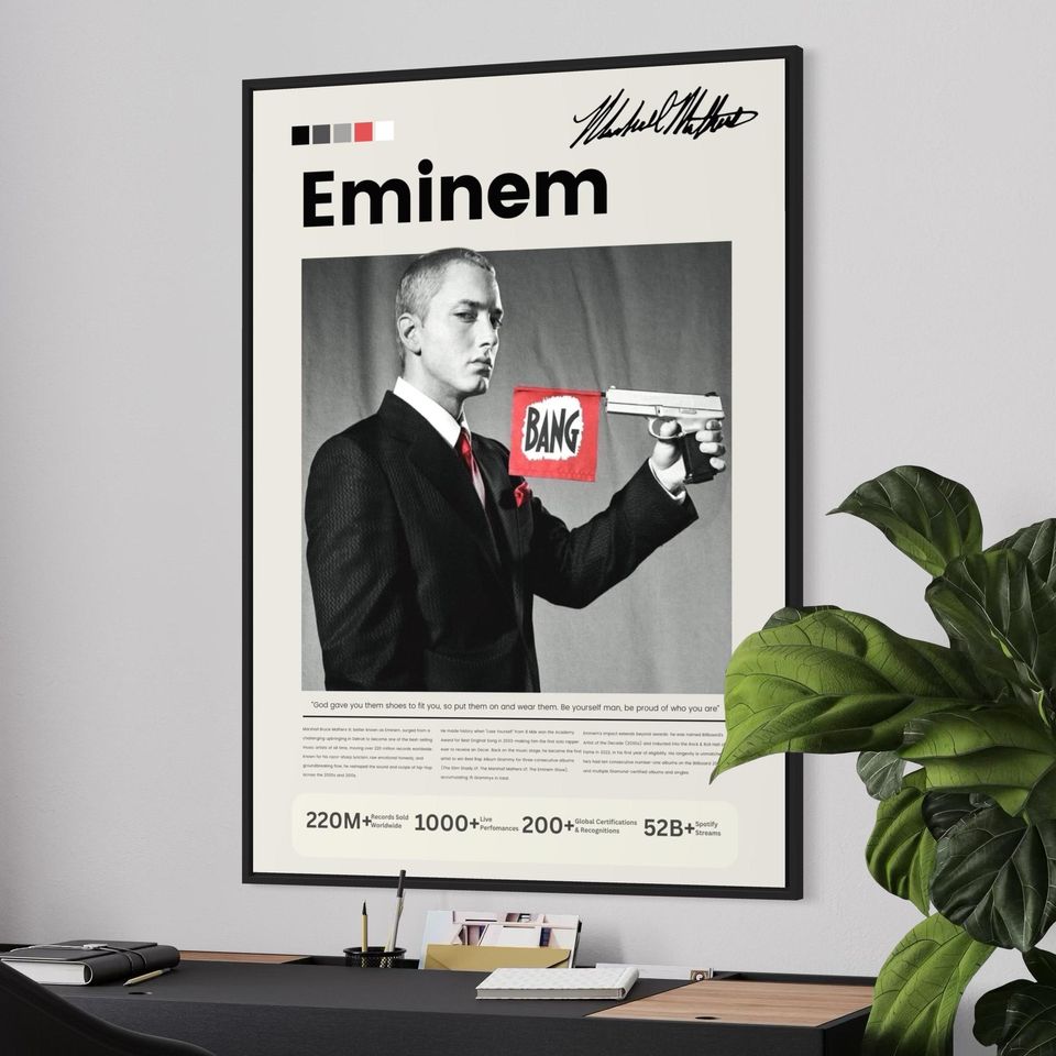 Eminem Wall Art - Rap Icon Poster - Old School Hip Hop Print