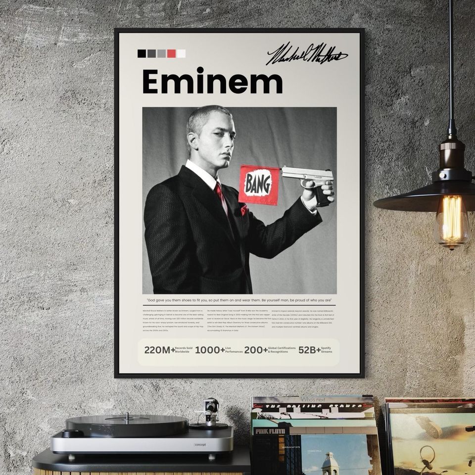 Eminem Wall Art - Rap Icon Poster - Old School Hip Hop Print