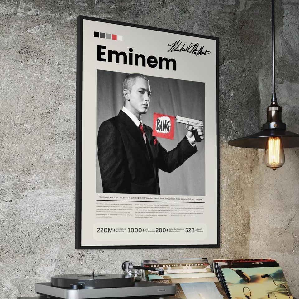 Eminem Wall Art - Rap Icon Poster - Old School Hip Hop Print