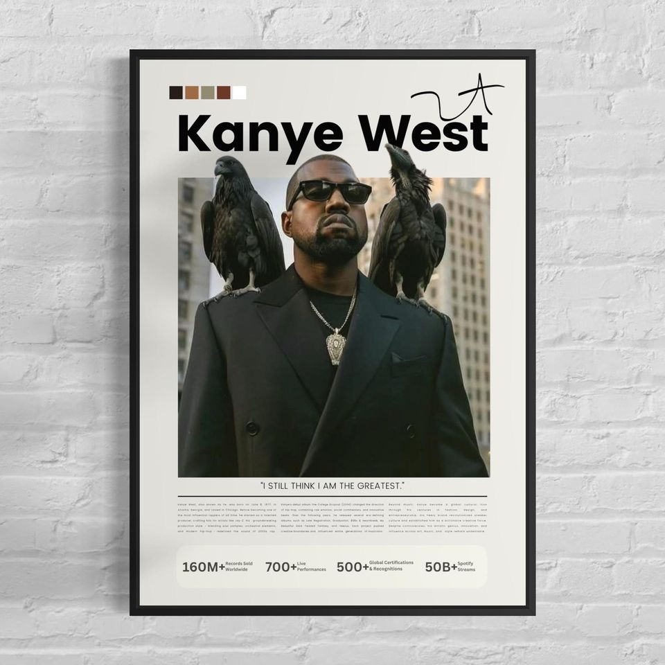 Kanye West Wall Art - Music Studio Vertical Poster