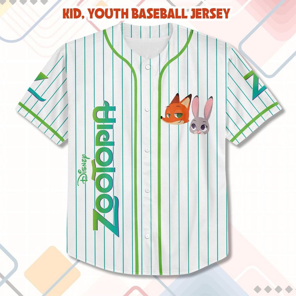 Custom Nick Wilde Zootopia Baseball Jersey, Disney Nick Wilde Jersey Shirt