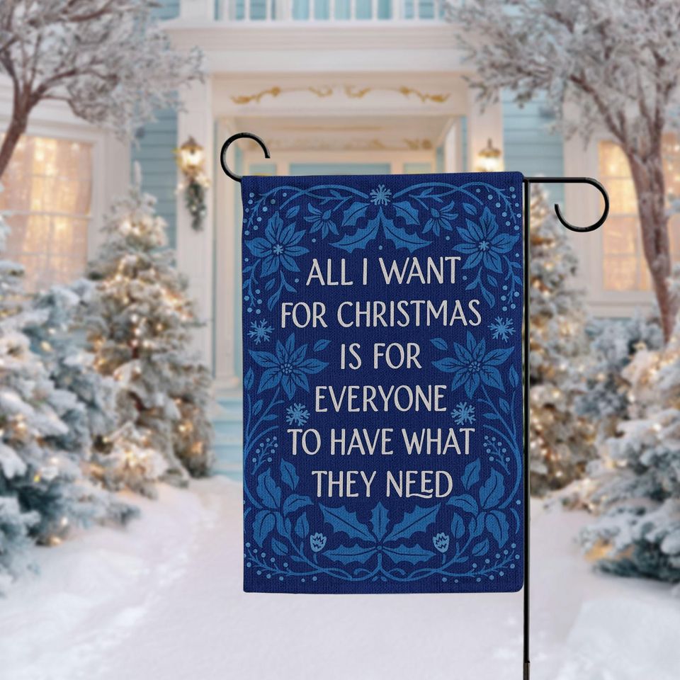 Christmas Kindness Garden Flag  Holiday Linen Decor