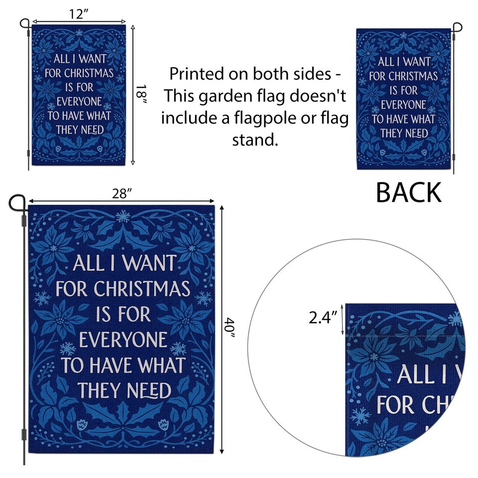 Christmas Kindness Garden Flag  Holiday Linen Decor