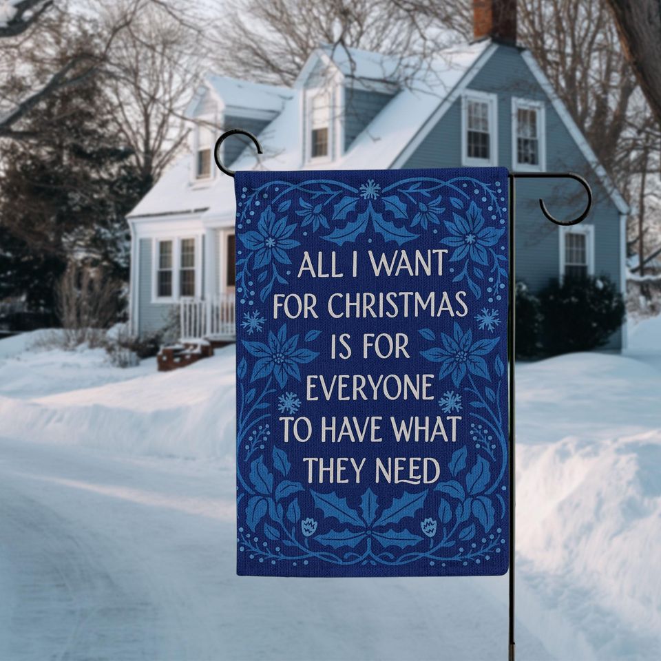 Christmas Kindness Garden Flag  Holiday Linen Decor