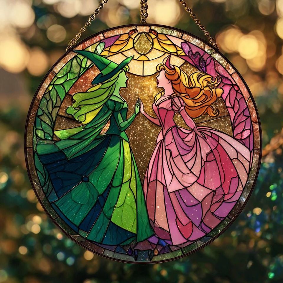 Elphaba and Glinda Besties Acrylic Suncatcher  Wicked Musical Ornament Christmas Gift