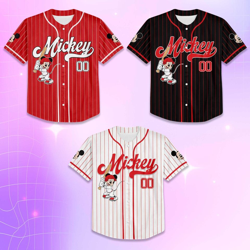 Custom Disney Mickey Mouse Collection Baseball Jersey