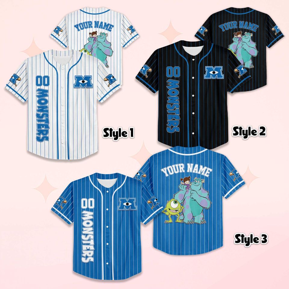 Custom Monsters Characters Baseball Jersey