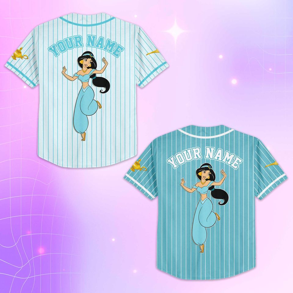 Personalized Jasmine Baseball Jersey, Custom Disney Princess Jasmine Baseball Shirt
