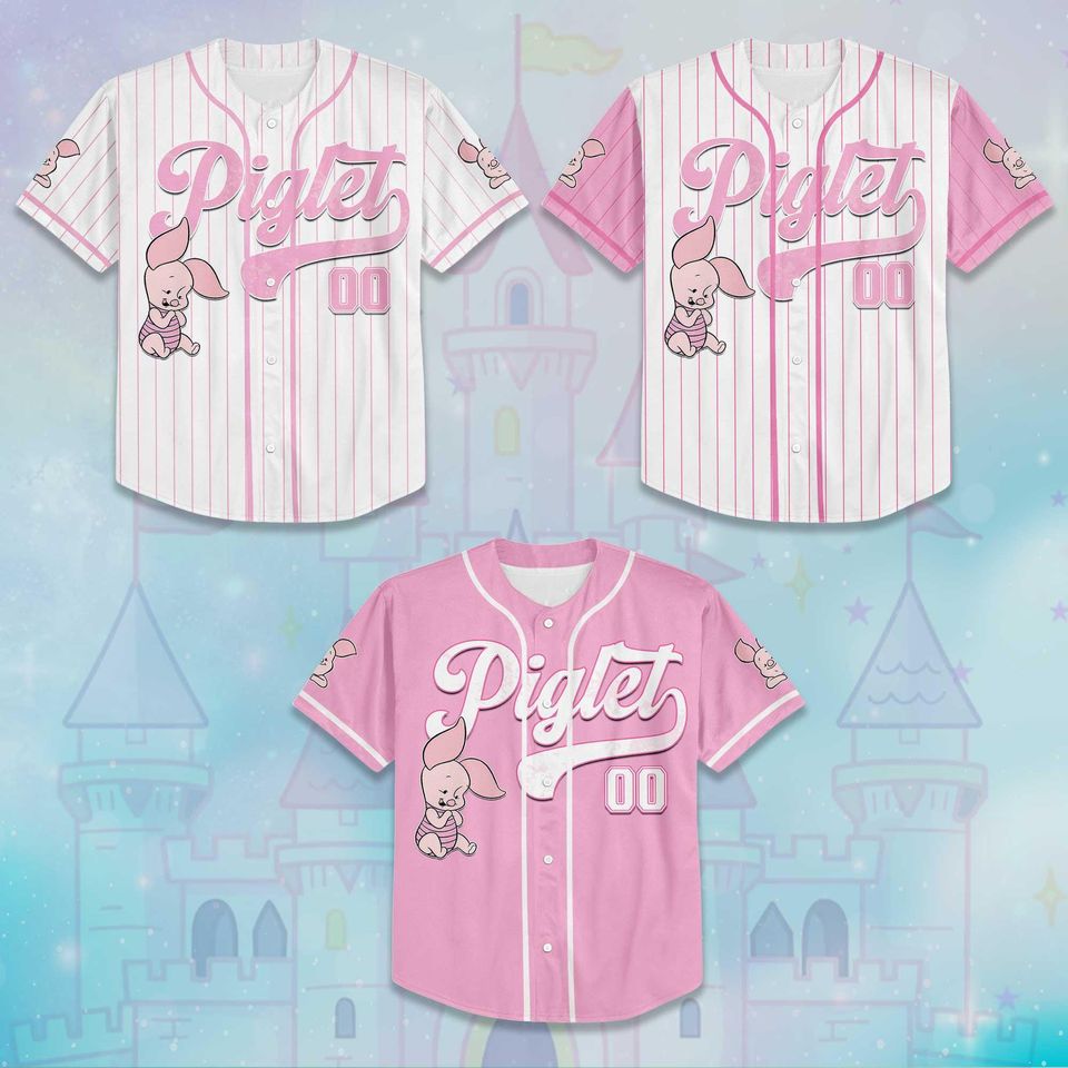 Personalized Baby Piglet Baseball Jersey, Custom Winnie the Pooh Shirt