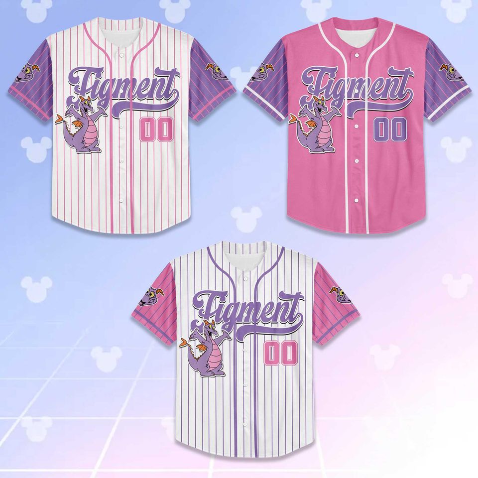 Personalized Figment Baseball Jersey, Custom Disney Figment Little Spark Shirt