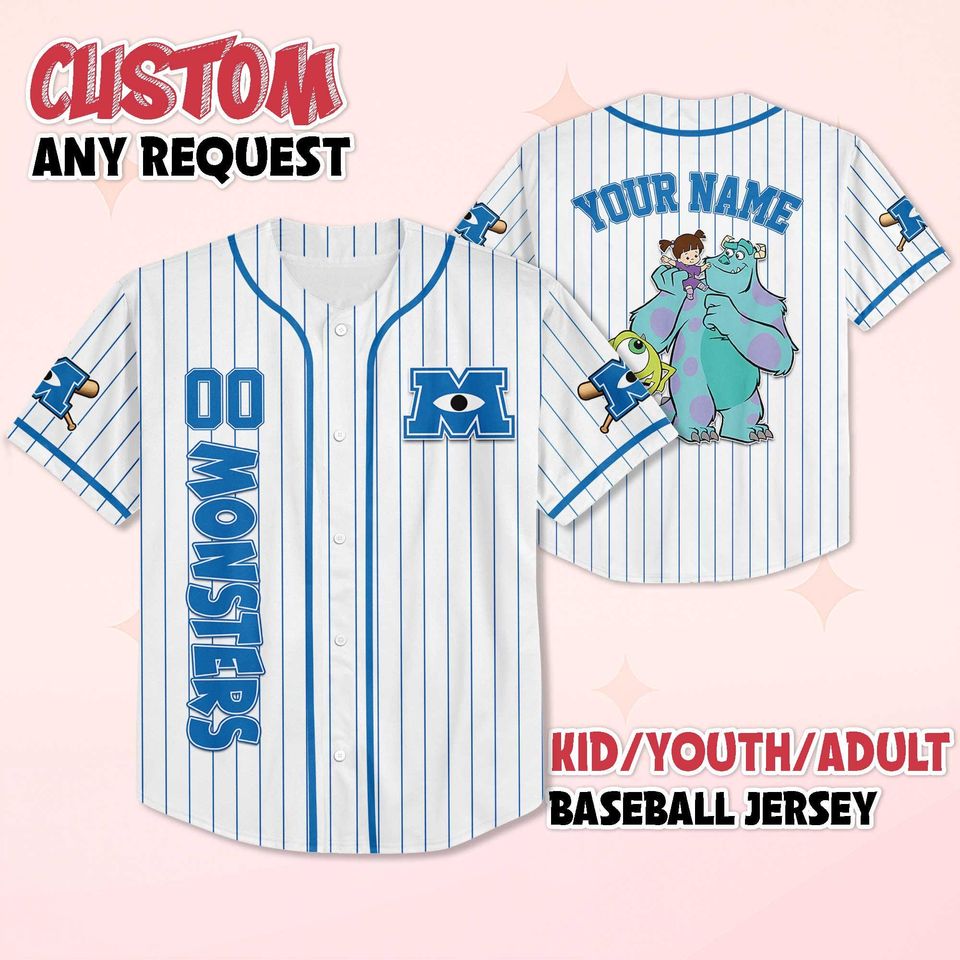 Custom Monsters Characters Baseball Jersey