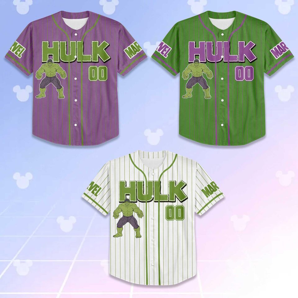 Personalized The Avengers the Hulk Baseball Jersey, Custom Marvel The Avengers Shirt
