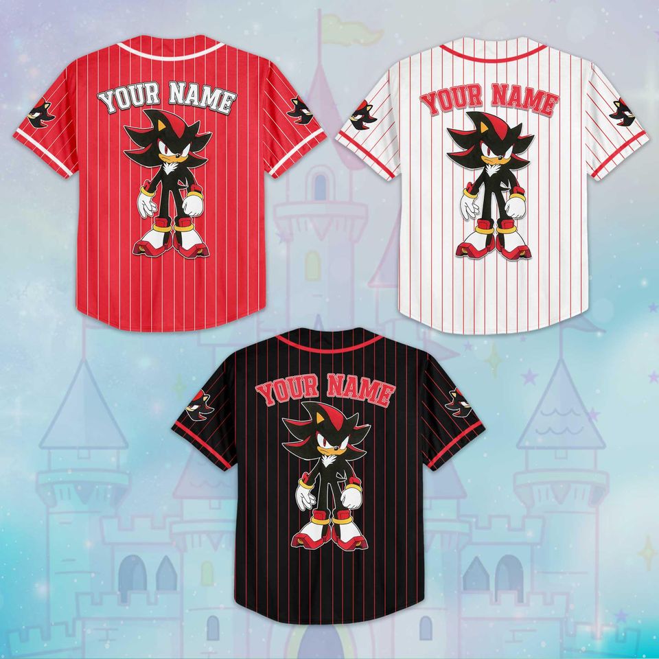 Personalized Shadow Baseball Jersey, Custom Disney Shadow the Hedgehog Shirt