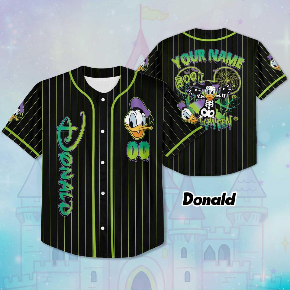Personalized Disney Halloween Baseball Jersey, Custom Disney Halloween Jersey Shirt