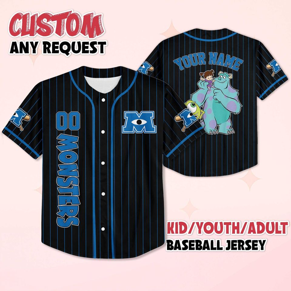 Custom Monsters Characters Baseball Jersey