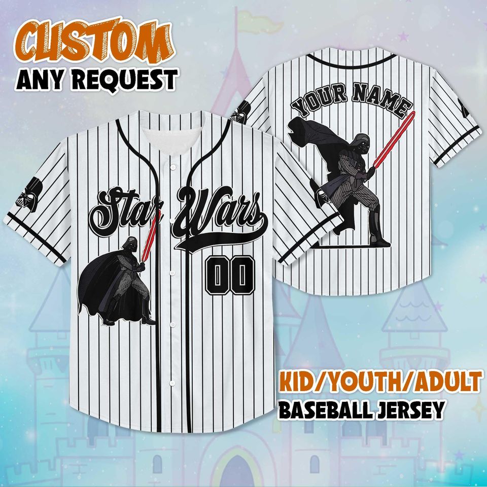 Personalized Darth Vader Baseball Jersey, Custom Star Wars Shirt