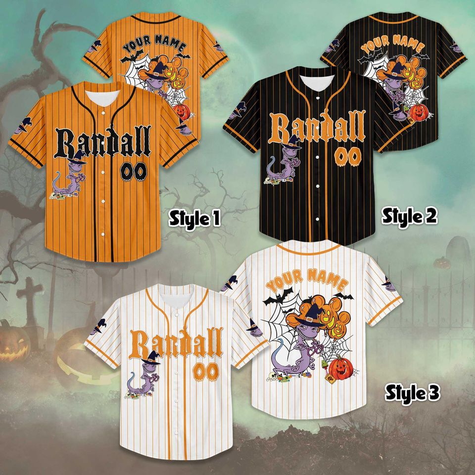 Personalized Randall Boggs Baseball Jersey, Custom Disney Monsters, Inc Halloween Shirt
