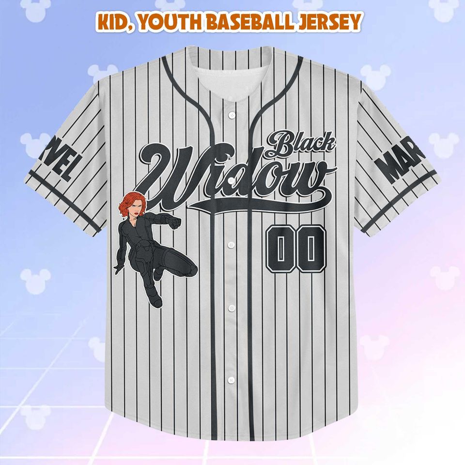 Personalized The Avengers Black Widow Baseball Jersey, Custom Marvel The Avengers Shirt