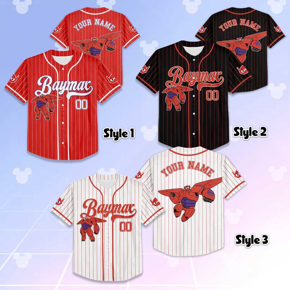 Personalized Baymax Collection Baseball Jersey, Custom Big Hero 6 Shirt