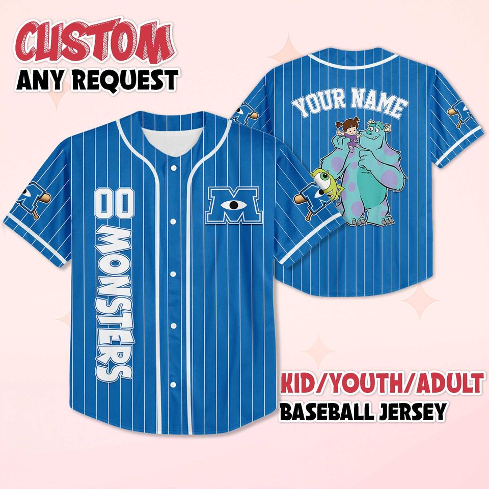 Custom Monsters Characters Baseball Jersey