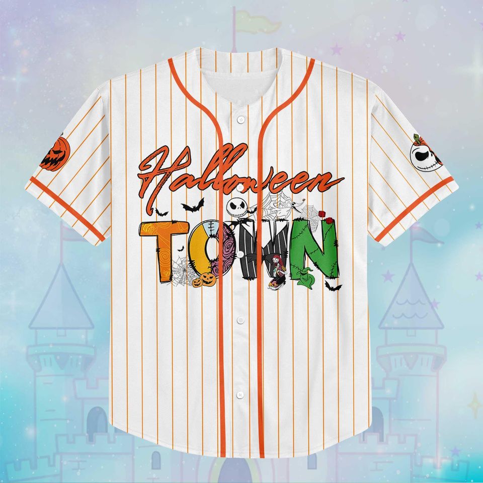 Personalized Halloween Town Baseball Jersey