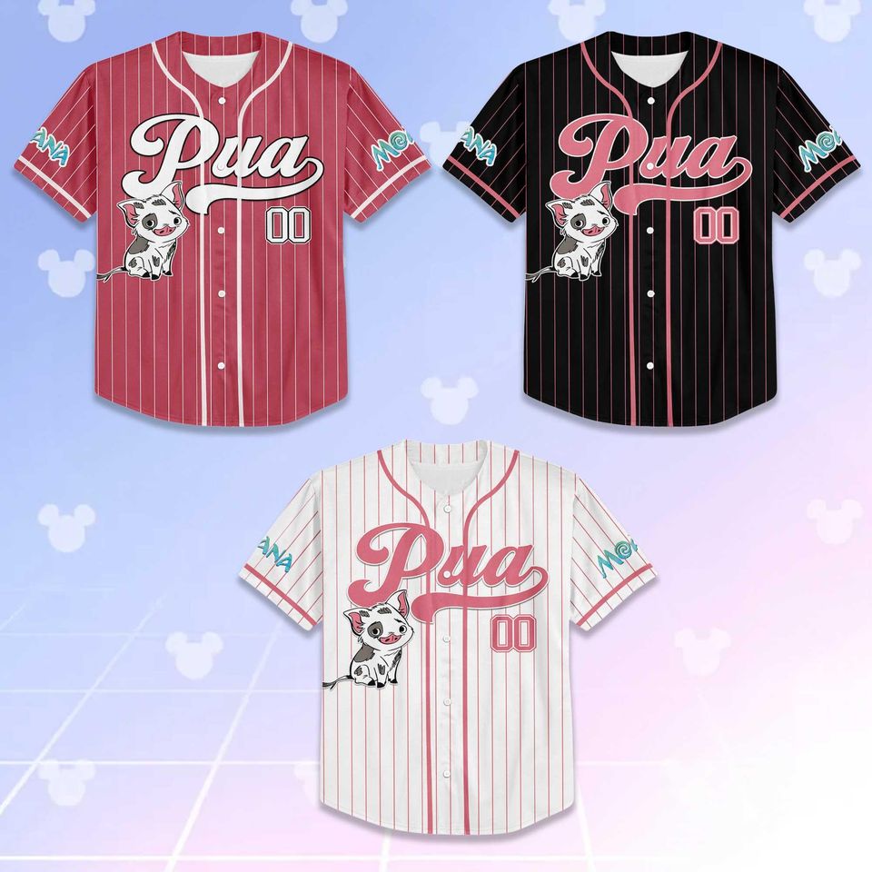 Personalized Pua Moana Baseball Jersey, Custom Disney Moana Shirt