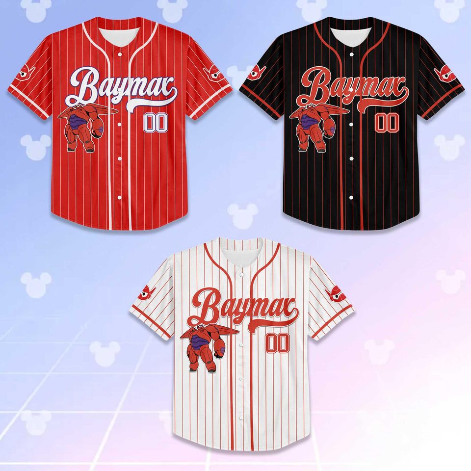 Personalized Baymax Collection Baseball Jersey, Custom Big Hero 6 Shirt