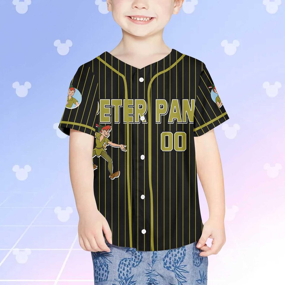 Personalized Peter Pan Baseball Jersey, Custom Disney Neverland Shirt