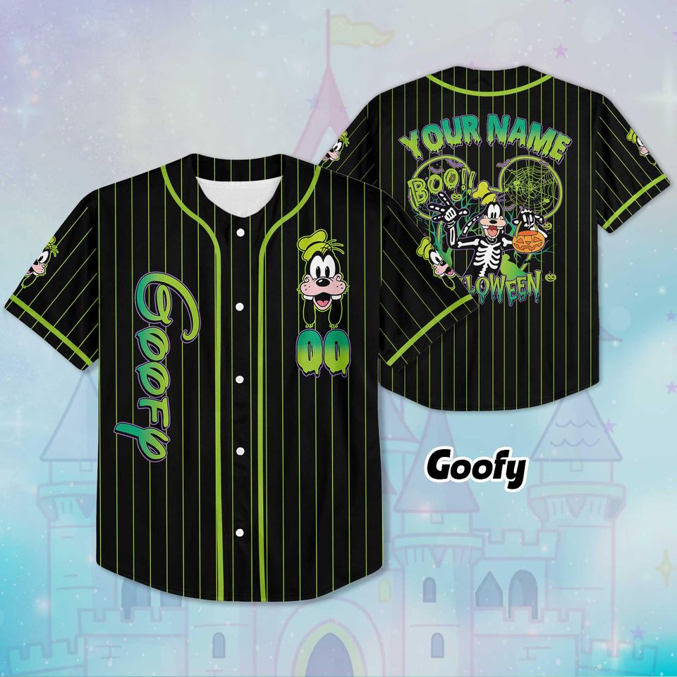 Personalized Disney Halloween Baseball Jersey, Custom Disney Halloween Jersey Shirt