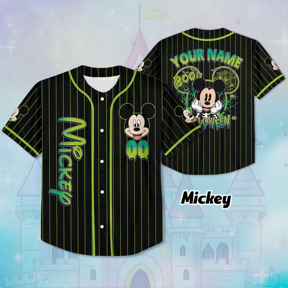 Personalized Disney Halloween Baseball Jersey, Custom Disney Halloween Jersey Shirt