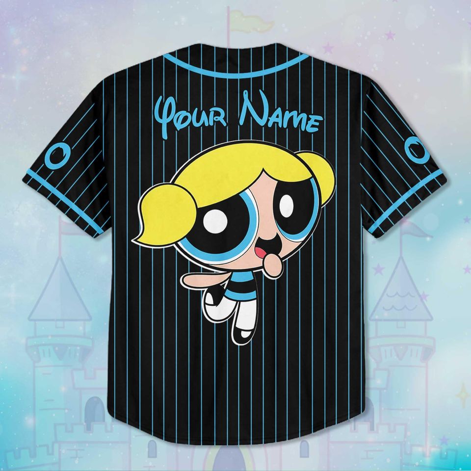 Personalized Bubbles Baseball Jersey, Custom The Powerpuff Girls Jersey Shirt