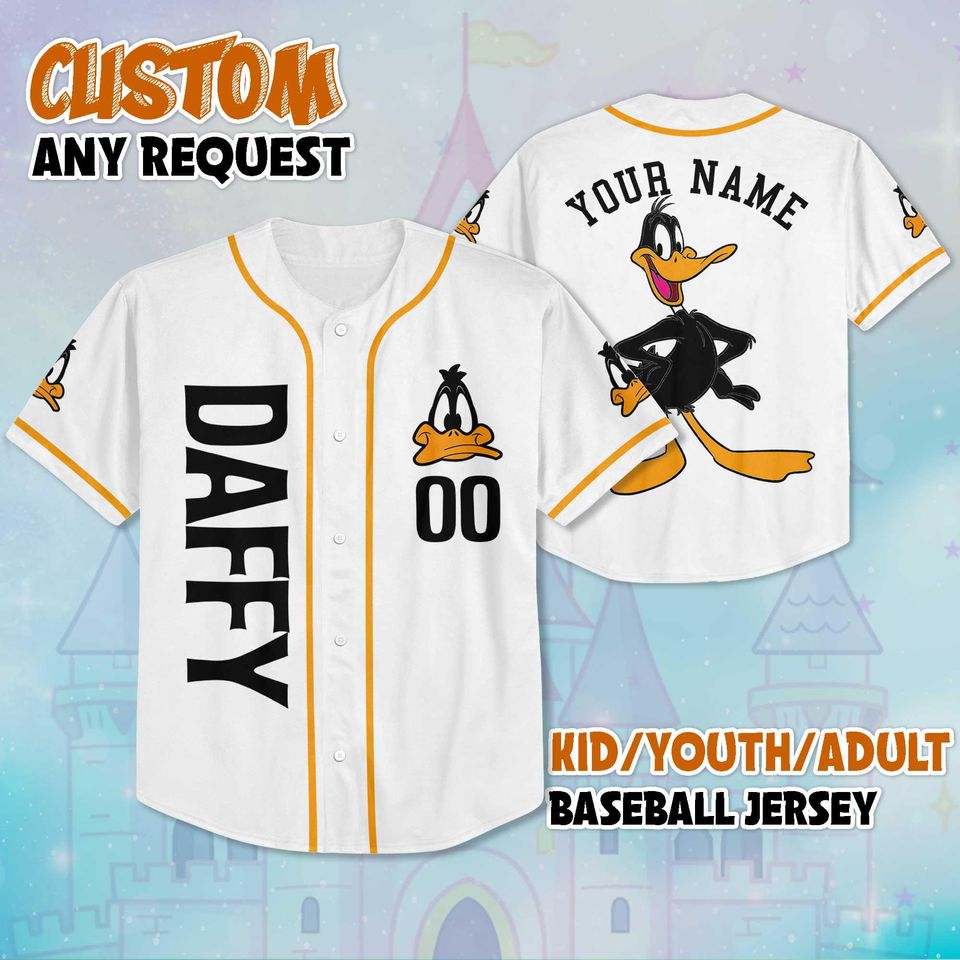 Personalized Daffy Duck Baseball Jersey, Custom Daffy Duck Shirt, Baseball Team Outfit