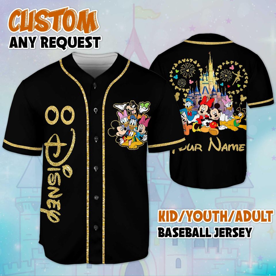 Personalized Disney Trip 2025 Baseball Jersey, Custom Mickey and Friends Shirt