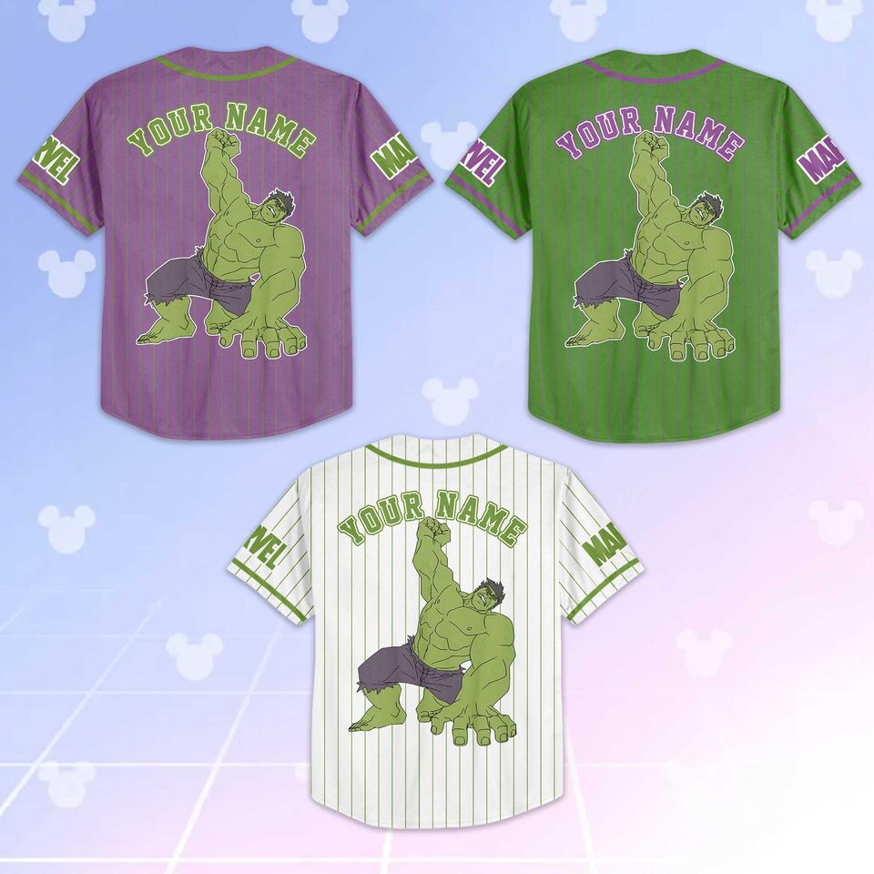Personalized The Avengers the Hulk Baseball Jersey, Custom Marvel The Avengers Shirt