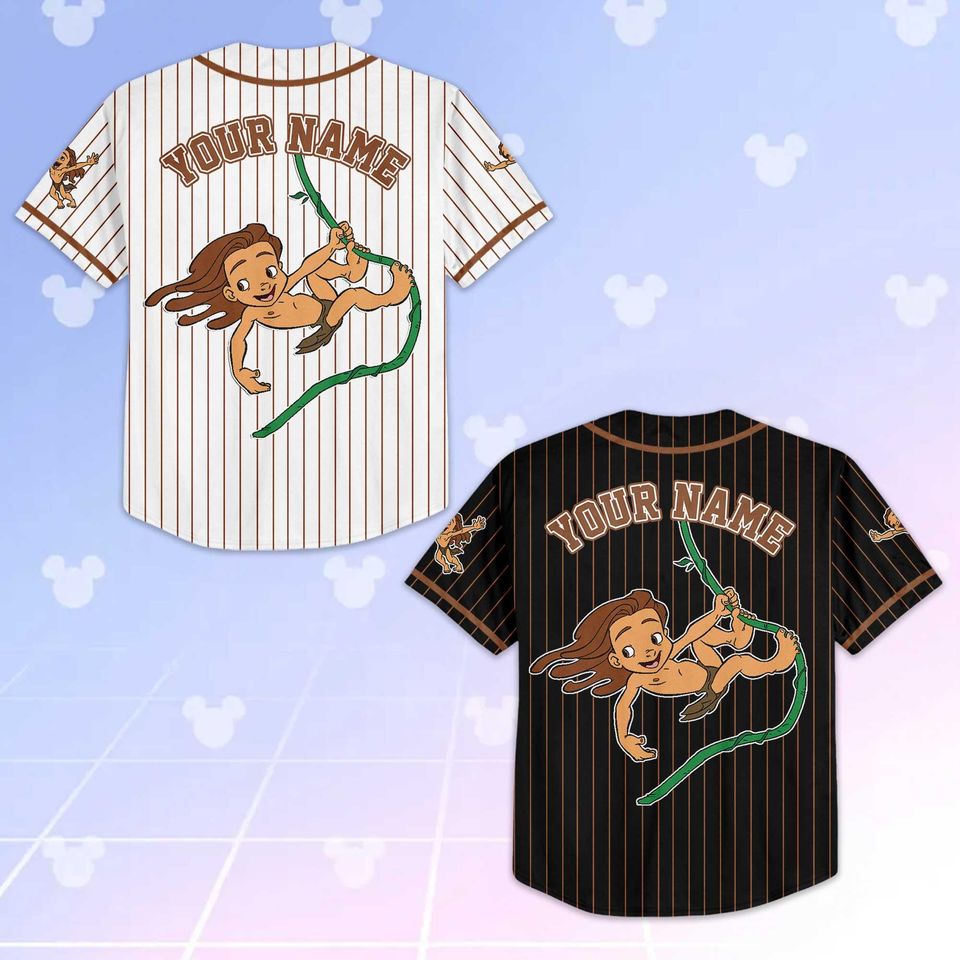 Personalized Tarzan Baseball Jersey, Custom Disney Jungle Shirt