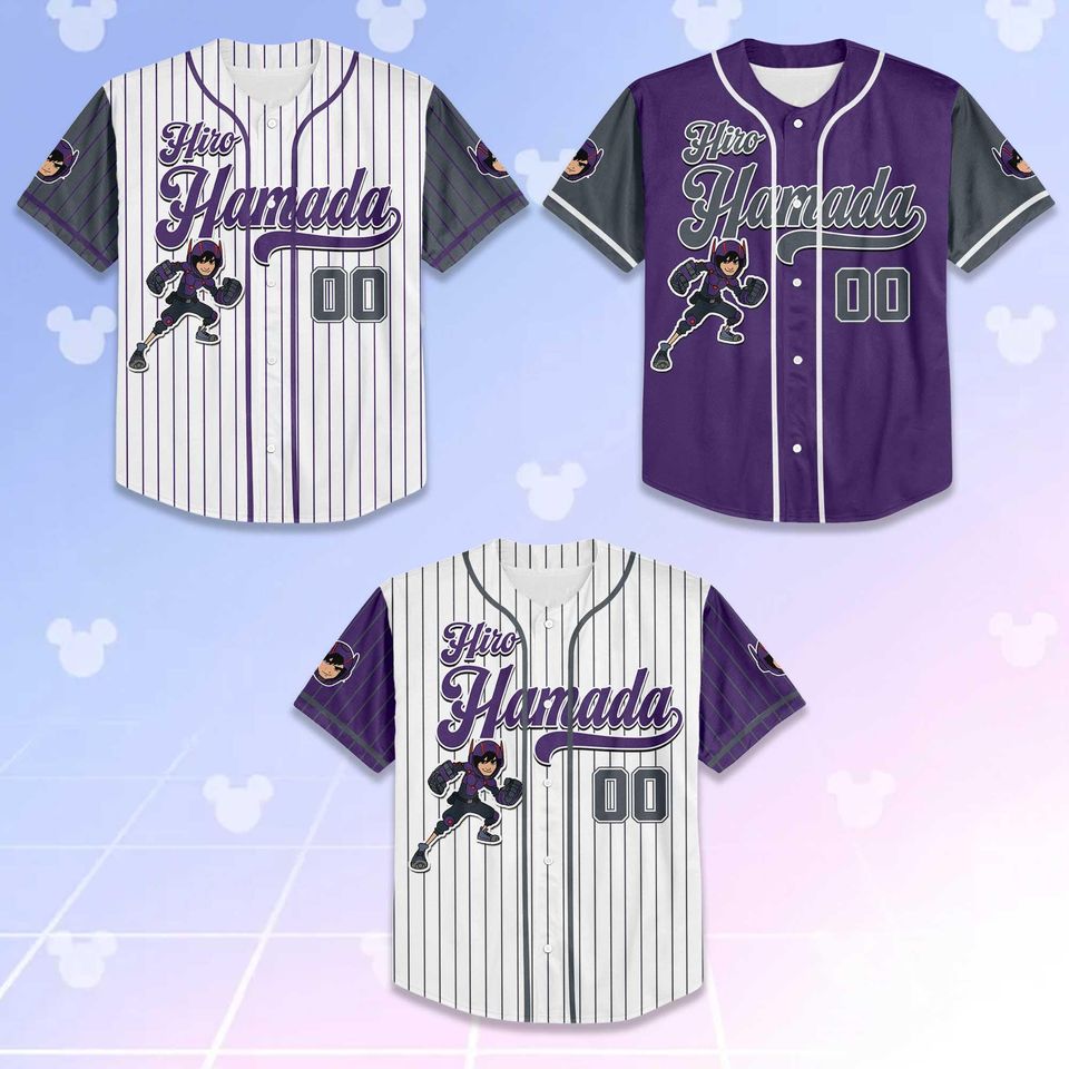 Personalized Hiro Hamada Baseball Jersey, Custom Big Hero 6 Shirt