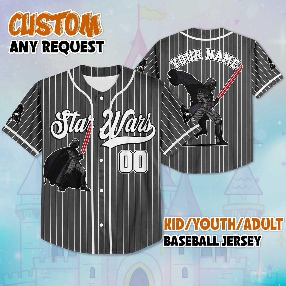 Personalized Darth Vader Baseball Jersey, Custom Star Wars Shirt