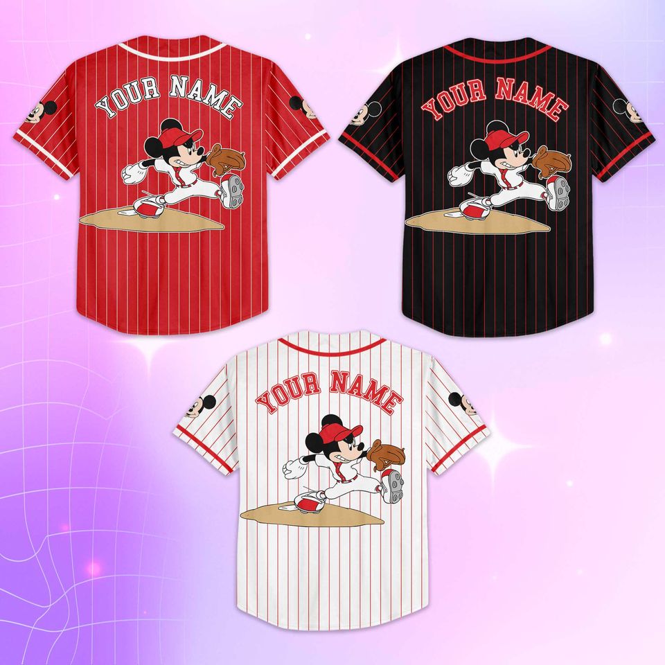 Custom Disney Mickey Mouse Collection Baseball Jersey