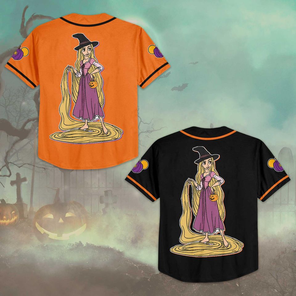 Rapunzel Halloween Baseball Jersey, Custom Tangled Princess Jersey Shirt