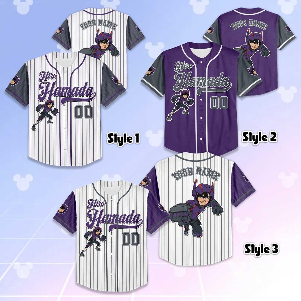 Personalized Hiro Hamada Baseball Jersey, Custom Big Hero 6 Shirt