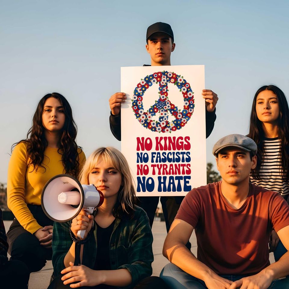 No Kings No Fascists Poster: Anti-Hate Activism Art