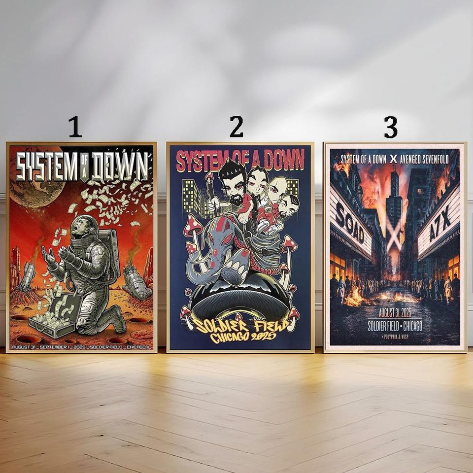 SYSTEM OF DOWN Chicago IL Poster August 31 & September 1, 2025