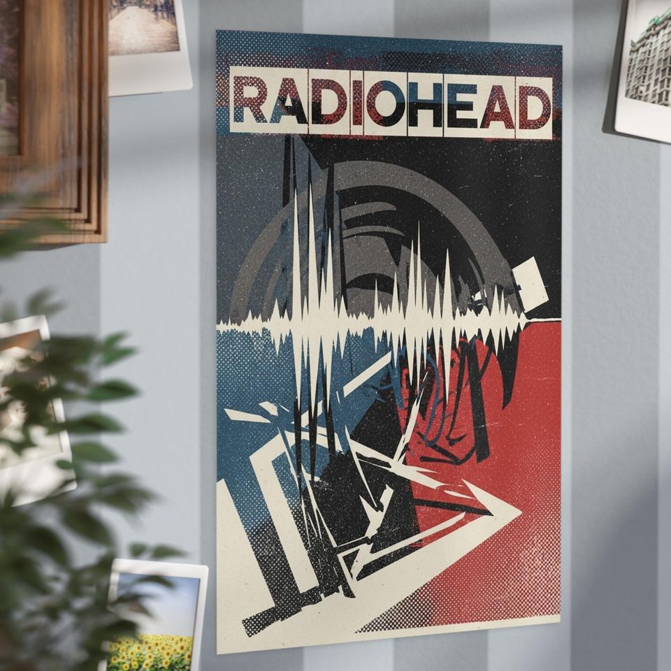 Radiohead Poster Print, Vintage, Minimalistic Design, Unframed Prints Wall Art Decor